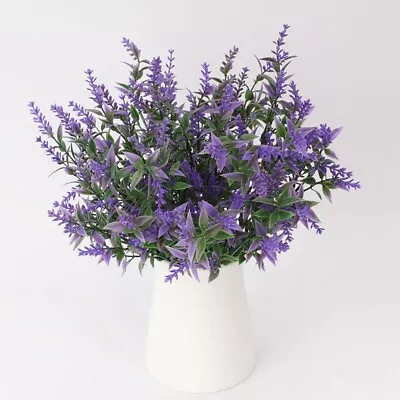 Purple Artificial Outdoor Decor 8 Bundles Plants Fake Flowers • £3.85