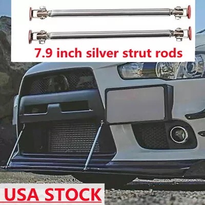 Silver Strut Rods 2pcs 7.9 Inch Bumper Spoiler Lip Tie Bar Universal Support Rod • $14.84