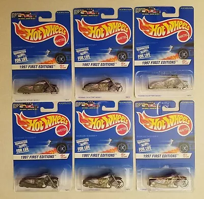 LOT Of 6 Hot Wheels 1997 First Editions Scorchin' Scooter Motorcycle Bike Purple • $10