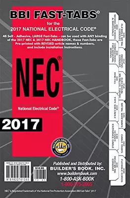 2017 National Electrical Code NEC Softcover Tabs • $14.66
