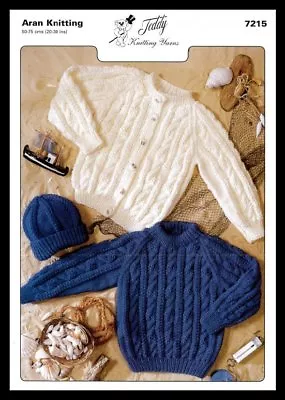 Teddy Aran Knitting Patterns - Assorted Designs Sizes Childrens Babies Adults  • £3.09