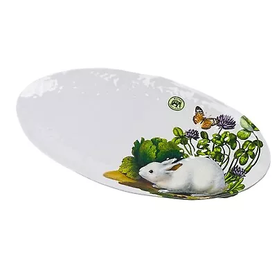 Michel Design Works Garden Bunny Rabbit Melamine Serveware Oval Platter • $39.99