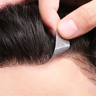 Men Toupee Wig 100% Human Hair Replacement System Forehead Hairline PU Skin Hair • £38.39