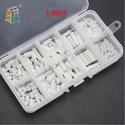 200 Piece Nylon Plastic Standoff Spacer Set (Ships Same Day From PA USA) • $15