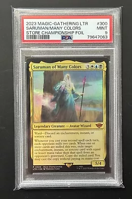 MTG LOTR Store Championship Winner Promo Saruman Of Many Colors #300 PSA 9 Mint • $3.25