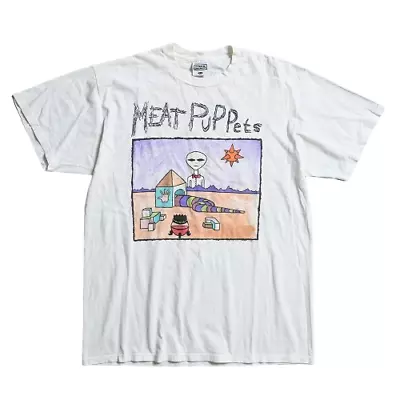 MEAT PUPPETS MUSIC T-Shirt White Color Size XL Made In 1990's Vintage • $748.60