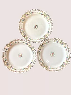 3 Mildred Mount Clemens Pottery Dinner Plates Grannycore Vintage • $29.99