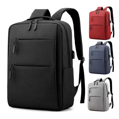New Men School Backpack College Laptop Notebook Travel Bag Black • $20.58