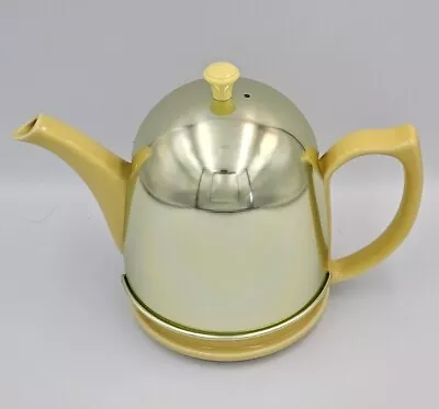 Vintage Yellow Hall Teapot With Metal Cozy Cover 1950's • $24.95