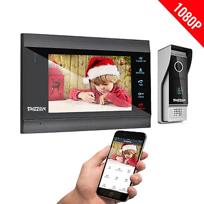 TMEZON WiFi Video Doorbell Door Phone Intercom Entry System 7  IP Monitor • $99.99