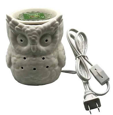 YANKEE CANDLE OWL Electric Warmer Balsam & Cedar Wax Melt Cup Tart Ceramic White • £21.41