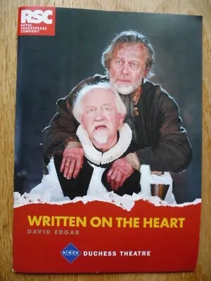 £4.25 • Buy WRITTEN ON THE HEART RSC Duchess Theatre Programme 2012 OLIVER FORD DAVIES