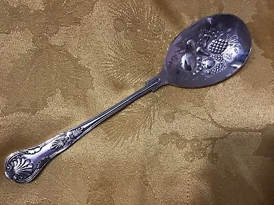 Sheffield EPNS Embossed Fruits Casserole Serving Spoon 8-3/4” BEAUTIFUL! England • $20