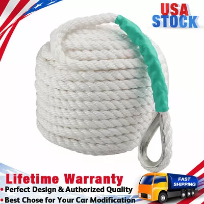 1/2 X200' Three Strand Nylon Boat Lines Twisted Marine Dock Anchor Rope Thimble • $46.59