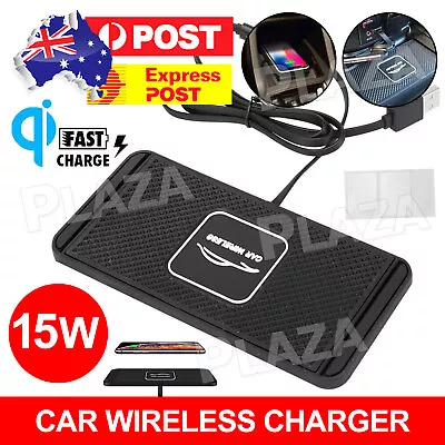 $17.85 • Buy Qi Car Wireless Charger 15W Silicone Fast Charging Station Pad Non-slip Mat Dock