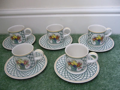 £50 • Buy Villeroy & Boch Basket Set Of 5 Tea/coffee Cups & Saucers Very Good Used  Z