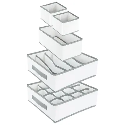 5pcs Storage Organiser Underwear Sock Tie Drawer Divider Pants Tidy Wardrobe Box • £5.95