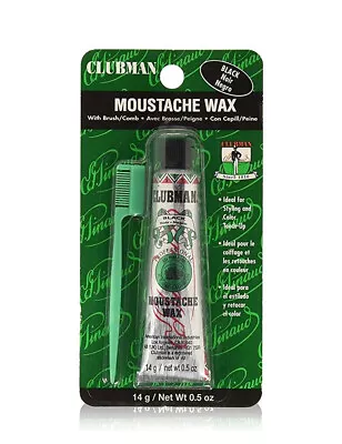 £7.95 • Buy Clubman Mens Black Moustache Wax Sideburns Tash Mustache Beard Eyebrows 14g
