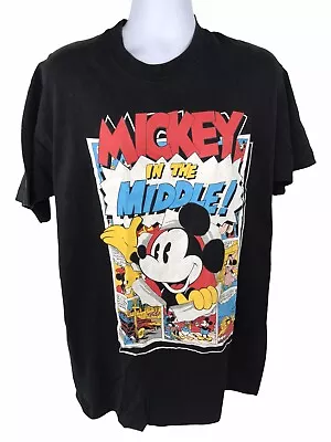 Vintage Mickey And Co. T Shirt One Size Black Mickey In The Middle S/S Tee • $12.88