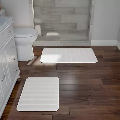 2 Piece Memory Foam Soft Cushiony Quick Dry Bath Mat 32 X 20 And 24 X 17 Inch • $29.99