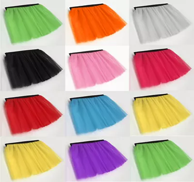 £5.48 • Buy LADIES GIRLS NEON TUTU SKIRT ADULT SIZES 6-14 & 16-26 HEN UV FLO 80s PLUS PARTY 