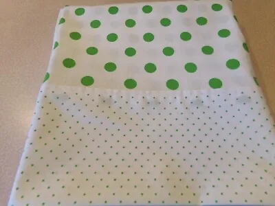 Vintage  J. C. Penney No Iron Percal Double Bed Flat Sheet Green Dots/cuff . • $14.49