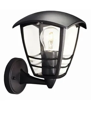 Philips 15380/30/16 Creek Black Outdoor Up Lantern Wall Light Quality Aluminium • £9.99