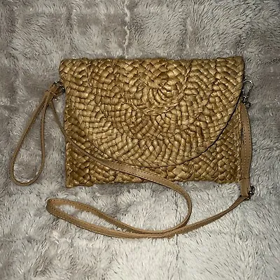 Straw Clutch Purse Women’s Adjustable Crossbody Wristlet Envelope Handbag • $13.50