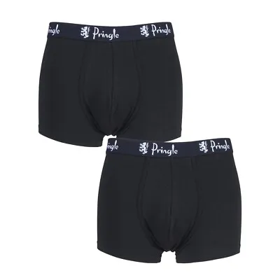 Pringle Mens Boxers 2 Pack Hipster Plain Front Cotton Underwear Cotton Jersey • £14.99