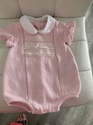 BNWOT Baby Girls Dr Kid Newborn Pink Wool Traditional Romper Suit Age 9 Months • £8.99