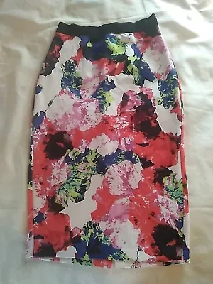 MILLY For Design Nation Beautiful Abstract Floral Stretch Pencil Skirt SZ XS  • $6.99