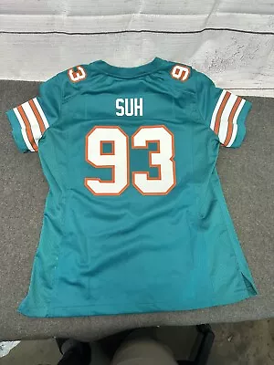 MIAMI DOLPHINS JERSEY BOYS YOUTH L Large NFL #93 SUH SHIRT BY ON FIELD • $29.02