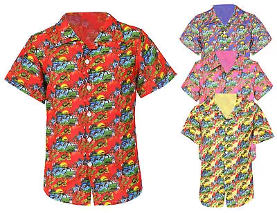 Mens Hawaiian Shirt Stag Holiday Beach Fancy Dress Party Summer Adults Hula • £9.99