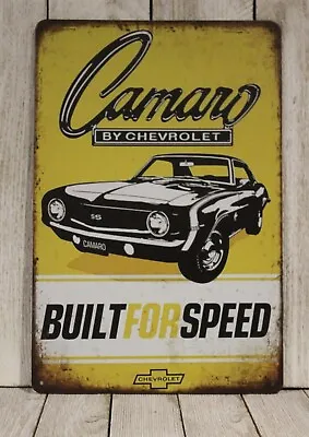 Camaro Tin Sign Metal Poster Vintage Rustic Look Garage Muscle Car Show   • $10.97
