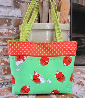 £22.49 • Buy Handmade Tote Bag Purse Christmas Sock Monkey Made In USA OOAK