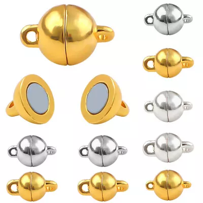 Gold Silver Round Strong Magnetic Clasp Hook Connector Jewelry Findings DIY • $4.31