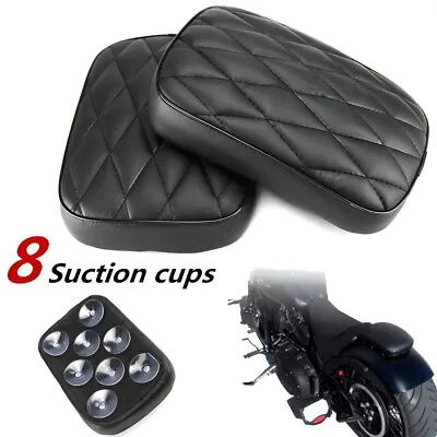 Rectangular Pillion Passenger Pad Seat 8 Suction Cups Pad For Harley Motorcycle • $16.87