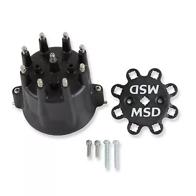 MSD 84333 Black V8 Distributor Cap With HEI Terminals And Spark Plug Wire Re... • $62.31