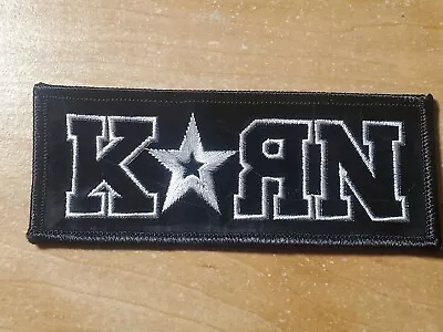 Korn White And Black Nu Metal Rock Band Iron On Patch Star Logo Vintage Oop • $5.99