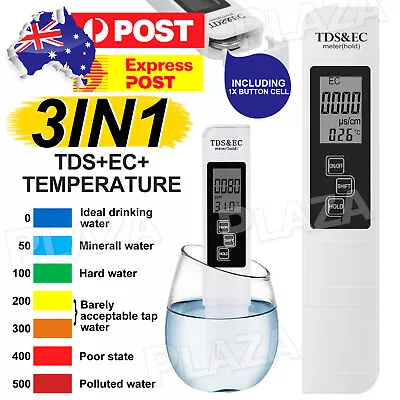 TDS EC Water Purity PPM Hydroponic Pool Tester Pen Portable Digital Meter AU • $7.95