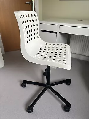 Ikea White Swivel Desk Office Chair. Height Adjustable • £5