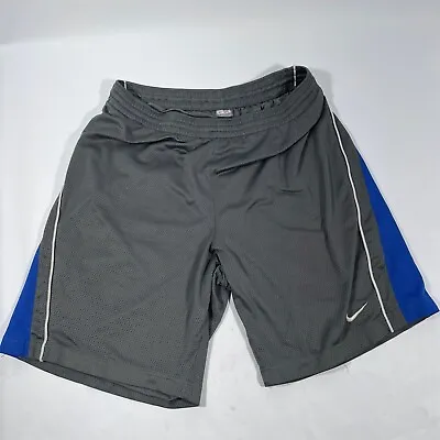 Vintage Nike Men’s XXL Basketball Shorts Gray & Blue Elastic Waist Drawstring • $19.95