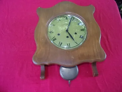 VTG  Mauthe Wall Chime Clock German Key & Pendulum RUNS! • $99.99