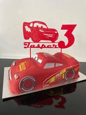 £7 • Buy Disney Cars Personalised Lightning Macqueen And Age Cake Topper 3D Printed 