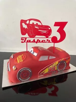 Disney Cars Personalised Lightning Macqueen And Age Cake Topper 3D Printed  • £8