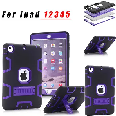 For Apple IPad Mini 1 2 3 4 5 Military Shockproof Rubber Hybrid Stand Case Skin • $15.99