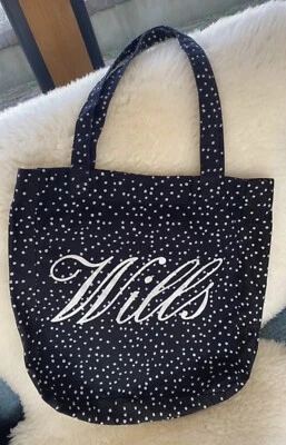 £0.99 • Buy Jack Wills Tote Bag Navy White Spots Vgc
