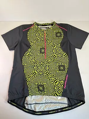 Nishiki NWS Womens Specific Short Sleeve Cycling Jersey Gray W/Pattern Sz LRG • $16.95