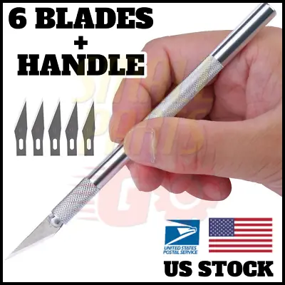 Hobby Exacto Knife X-Acto Set 6x #11 Blades + Handle Craft Tool Engraving Iphone • $8.49