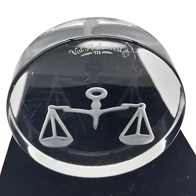 $10.33 • Buy Val St. Lambert Clear Crystal Scales Of Justice Small Paperweight READ**